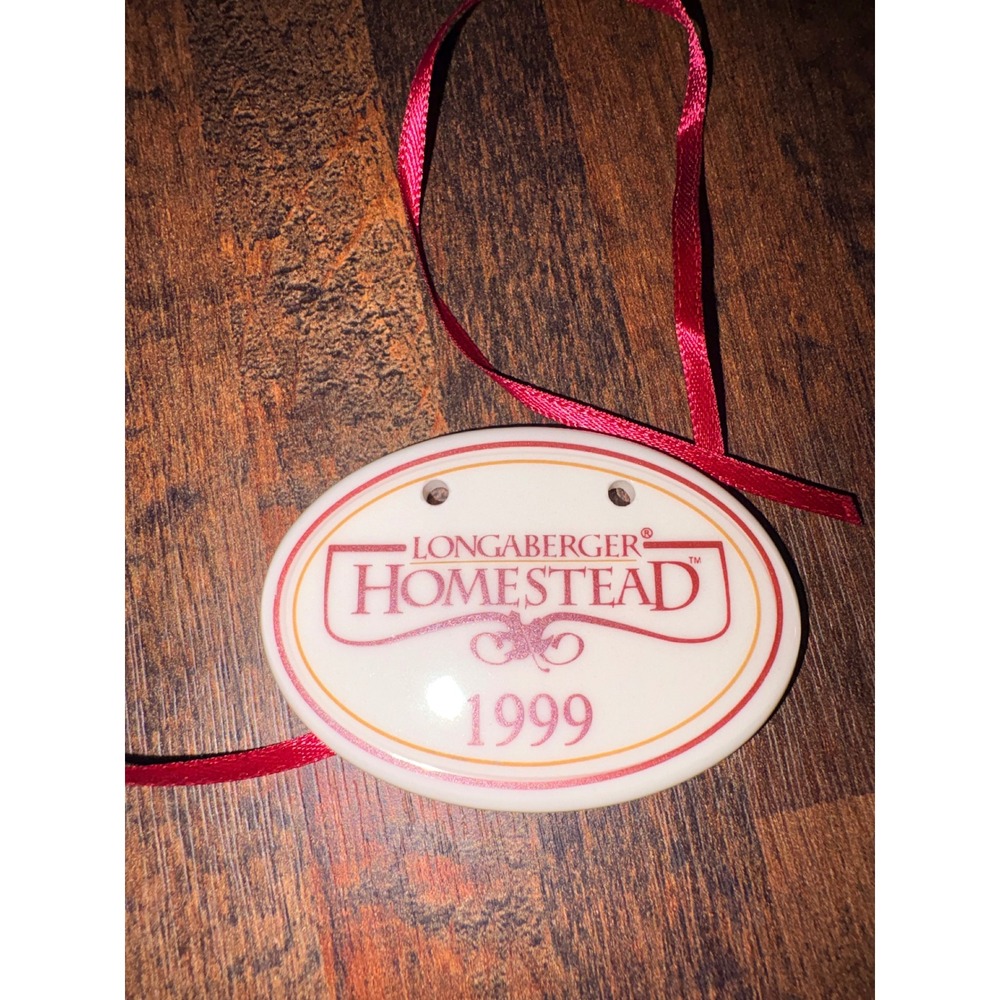 Longaberger Homestead 1999 Ceramic Basket Tie-On Pottery Accessory Vintage USA